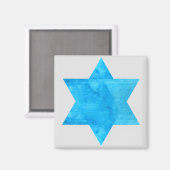 ダビデの水彩青い星 マグネット (正面/裏面)