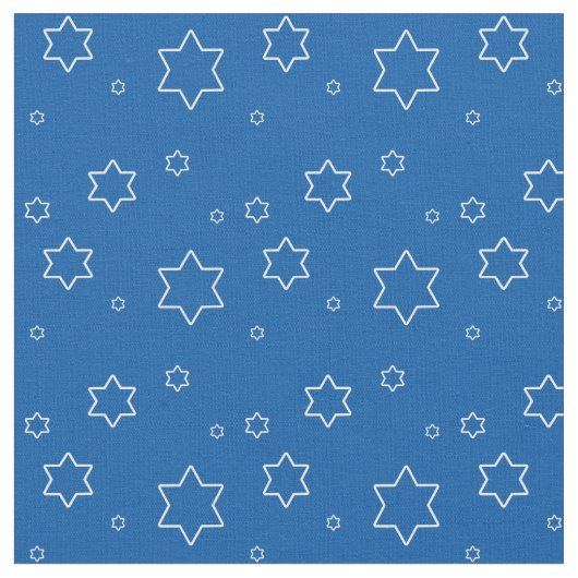 ダビデの白い星が青 ファブリック (クローズアップ)