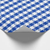 ダビデの白と青の星ストライプ ラッピングペーパー (角)