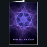 ダビデの紫色のフラクタル星 カード<br><div class="desc">暗い背景に入れ子になった紫色のダビデの星。独自の文字を追加</div>