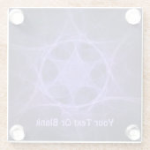 ダビデの紫色のフラクタル星 ガラスコースター (裏面)