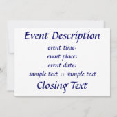 ダビデの紫色のフラクタル星 招待状 (裏面)