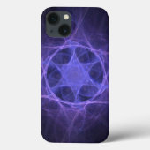 ダビデの紫色のフラクタル星 Case-Mate iPhoneケース (裏面)