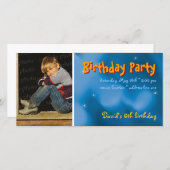 ダビデの誕生日パーティー | Starsフォト招待状 (正面/裏面)