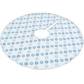 ダビデの輝く青と白のユダヤ人星 ブラッシュドポリエステルツリースカート (アングル)