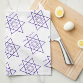 ダビデの青と白の星ハヌカー（ユダヤ教の祭り） キッチンタオル (四つ折り)