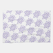 ダビデの青と白の星ハヌカー（ユダヤ教の祭り） キッチンタオル (横)