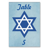 ダビデの青と白の星 テーブルナンバー (裏面)