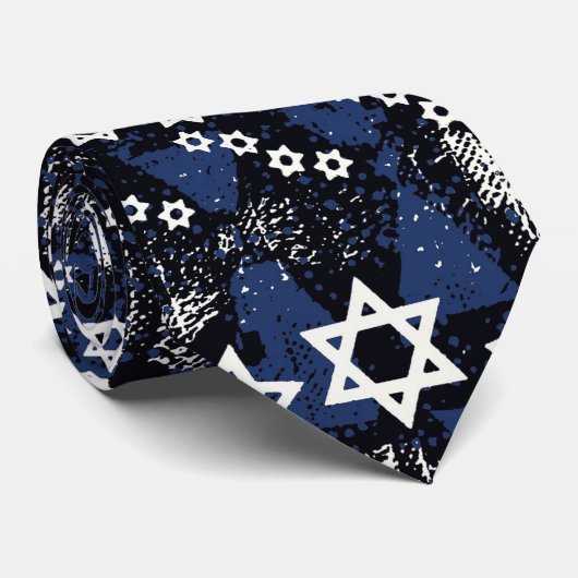 ダビデの青と白の星 ネクタイ (ロール)