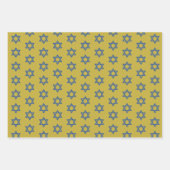 ダビデの青と金ゴールドの星 ラッピングペーパーシート (正面3)