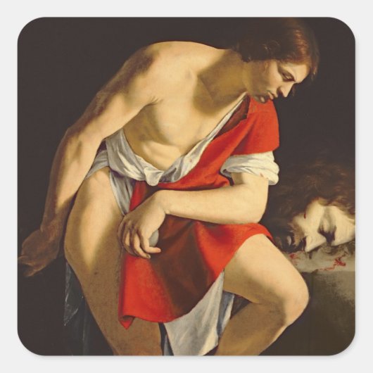 ダビデはゴリアテの頭を考えていた スクエアシール (正面)