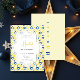 ダビデエレガントッドの水色の青い黄色の星 招待状