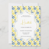 ダビデエレガントッドの水色の青い黄色の星 招待状 (正面)