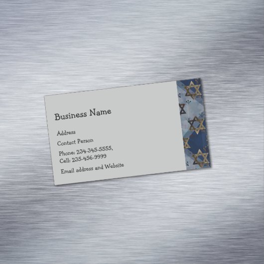 ダビデカスタムッドのブルーグレー金ゴールドスター マグネット名刺 (インサイチュ)