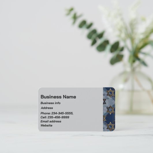 ダビデカスタムッドのブルーグレー金ゴールドスター 名刺 (スタンド正面)