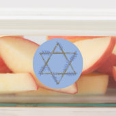 ダビデグラデーションッドのペリウィンクルと金ゴールドの星 ラベル (貼付)