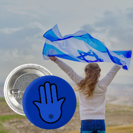 ダビデシンプルッドの星とブルーユダヤ人ハムザ 缶バッジ