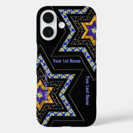 ダビデモダンッドのスター・オン・ブラックパーソナライズされた iPhone 16ケース