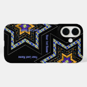 ダビデモダンッドのスター・オン・ブラックパーソナライズされた Case-Mate iPhoneケース (裏面 (横))