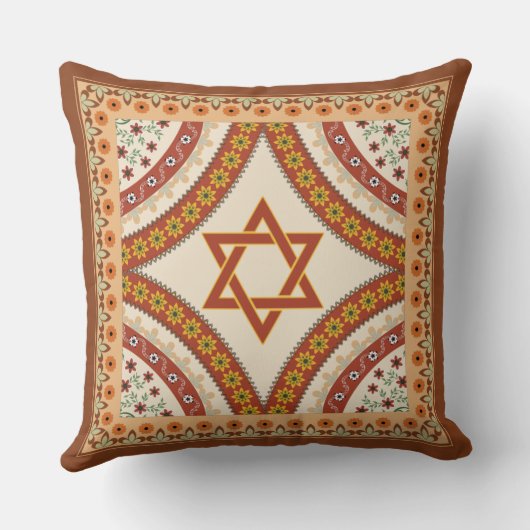 ダビデヴィンテージバロックエレガントユダヤ人の星 クッション (裏面)