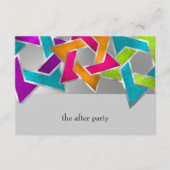 ダビデ数々のッドのパーティー色の星の後の色 招待状 (正面)