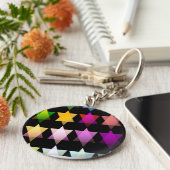 ダビデ数々のッドの色の星 キーホルダー (側面)