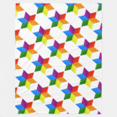 ダビデ数々のパターンの色の星 フリースブランケット (正面)