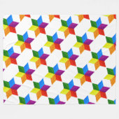 ダビデ数々のパターンの色の星 フリースブランケット (正面(横))