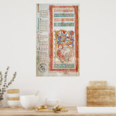 ダビデ王を描いた歴史的イニシャル「B」 ポスター (キッチン)