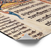 ダビデ王を描いた歴史的イニシャル「B」 ポスター (角)