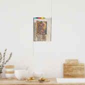 ダビデ王を描いた歴史的イニシャル「B」 ポスター (キッチン)