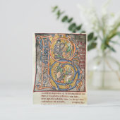 ダビデ王を描いた歴史的イニシャル「B」 ポストカード (スタンド正面)