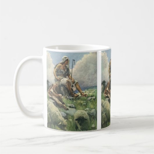 ダビデ・ザ・シェパードによるヴィンテージ宗教 コーヒーマグカップ (左)