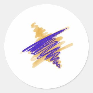 ダビデ・ステッカーの水色スター ラウンドシール