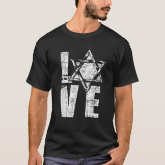 ダビデ・ユダヤ教ユダヤ教イスラエルの愛の星ハサ Tシャツ