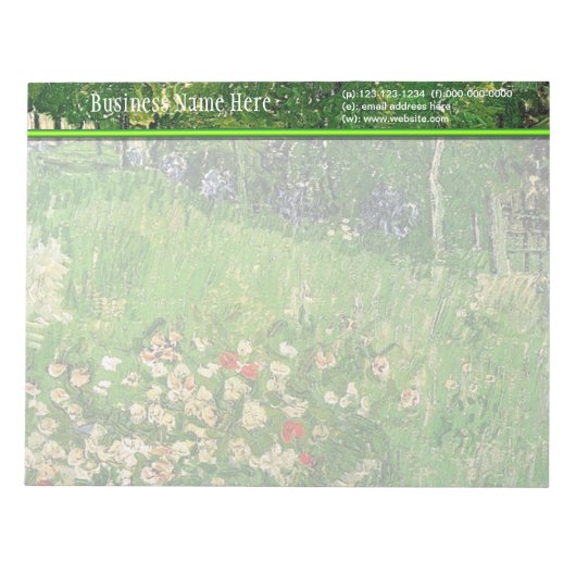 ダビニーの庭、ビンセント・ヴァン・ゴッホ。 ノートパッド (正面)