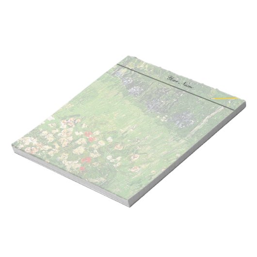 ダビニーの庭、ビンセント・ヴァン・ゴッホ。 ノートパッド (回転)