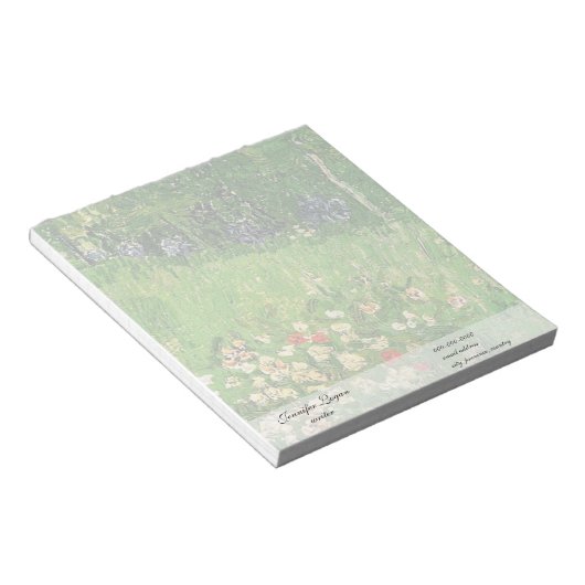 ダビニーの庭、ビンセント・ヴァン・ゴッホ。 ノートパッド (アングル)