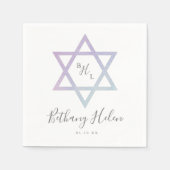 ダビモダングラデーションッドバルミツワーの水彩星 スタンダードカクテルナプキン (正面)