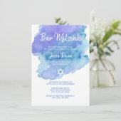 ダビモダンッドバー（ユダヤ教の）バル・ミツバーのブルーウォーター色の星 招待状 (スタンド正面)