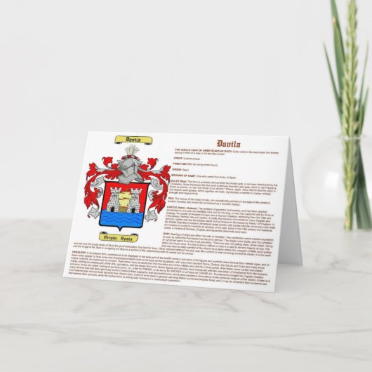 ダビラ（意味） カード (正面)