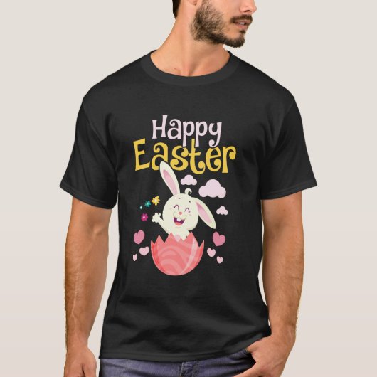 ダビングうさぎイースターのお祝い Tシャツ (正面)