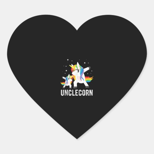 ダビングおじさんとうさぎ Funny Unicorn Lover Tee for Unc ハートシール (正面)
