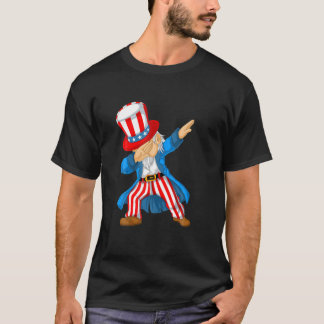 ダビングおじさんサム愛国心7月4日米国国旗F Tシャツ