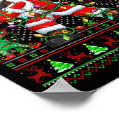 ダビングおもしろいサンタクリスマスライト醜いクリスマスシュエ ポスター (角)