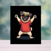 ダビングおもしろいダブパグドッグペットダンスアニマルパピー アクリルサイン (ニュートラル)