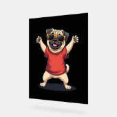 ダビングおもしろいダブパグドッグペットダンスアニマルパピー アクリルサイン (傾斜)