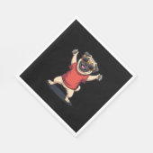 ダビングおもしろいダブパグドッグペットダンスアニマルパピー スタンダードランチョンナプキン (角)