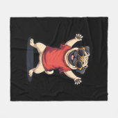 ダビングおもしろいダブパグドッグペットダンスアニマルパピー フリースブランケット (正面(横))