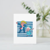 ダビングおもしろいトランプ女王イングランドのグラフィックス漫画 ポストカード (スタンド正面)